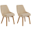 Beliani Set of 2 Dining Chairs MELFORT Fabric Beige 1