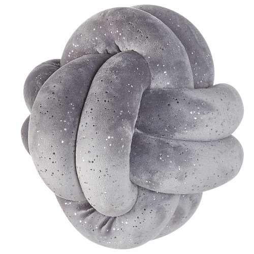 Beliani Throw Cushion MALNI 20 x 20 cm Velvet Grey Solid