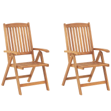Set of 2 Garden Chairs JAVA Acacia Wood Light Brown