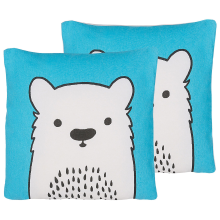 Set of 2 Decorative Cushions WARANASI 45 x 45 cm Cotton Blue