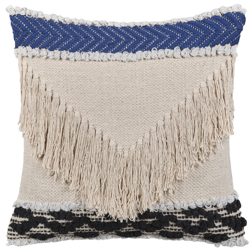 Beliani Throw Cushion SOFCA 45 x 45 cm Cotton Beige Geometric Pattern