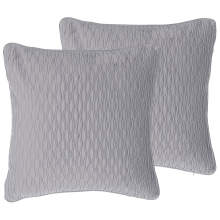 Set of 2 Decorative Cushions MOTARI 45 x 45 cm Velvet Grey Geometric Pattern