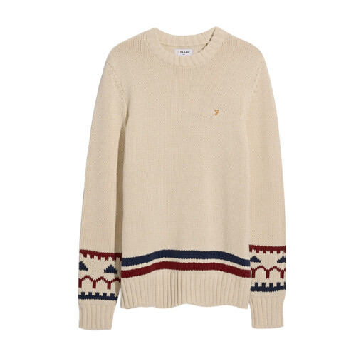 Farah (M, Cream) Farah Mens Alverstone Logo Regular Sweatshirt