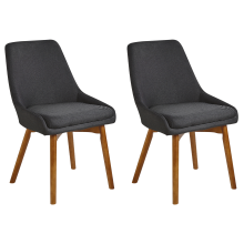 Set of 2 Dining Chairs MELFORT Fabric Black