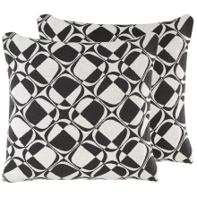 Set of 2 Decorative Cushions KOTURE 45 x 45 cm Cotton Black/ White Geometric Pattern
