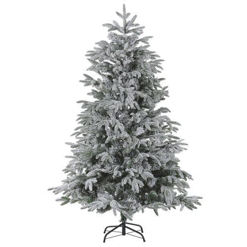 Beliani Artificial Snowy Christmas Tree BASSIE 210 cm White