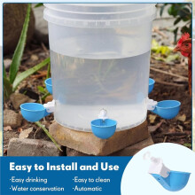 30 Set Automatic Chicken Waterer Cups with Tee Fitting Chicken Drinking Bowl, Water Dispenser Feeder for Duck,