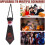 Halloween Light Up Necktie for Men Bat Eyeball Pattern Costume Accessory 4