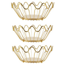 3pcs Metal Fruit Basket Set/Vintage Rustic Hanging Fruit Bowl Rack/Fruit Rack Storage Basket/Suitable for Kitchen Counte