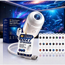Galaxy Projector Nachtlampje, 2-in-1 Holografische Ster 5d Oceaanprojector Plug and Play hd Star Smart Plafondprojectore