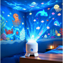 Solas Teilgeoir LED Rothlach Dinimiciúla, Teilgeoir Aigéin, Éifeacht Céim Aigéin Rechargeable USB, Gile Inchoigeartaithe
