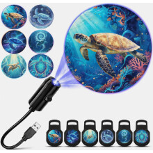 Projektor morských korytnačiek nočné svetlo 2 v 1 USB mini LED projekcia
