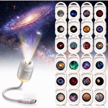 2-in-1 Galaxy-projector-nachtlampje, USB-sterprojector met instelbare helderheid, mini-LED-projectielamp voor slaapkamer