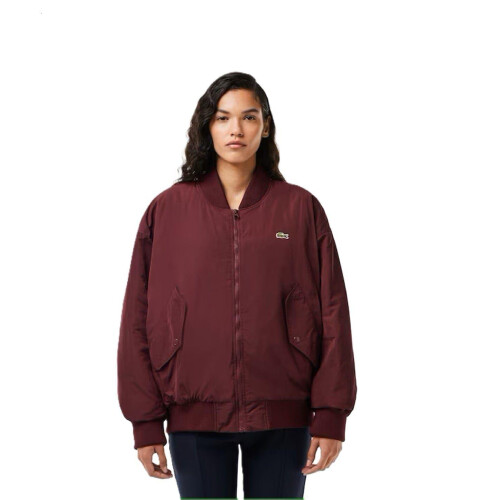Lacoste (8 UK, Red) Lacoste Womens/Ladies Oversized Bomber Jacket 2