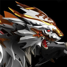 46,4 cm große bewegliche mythische weiße Tiger-Actionfigur, weißer goldener Mecha-Tiger-Modellbausatz, bewegliche