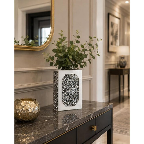 Silver Book Shaped Flower Vase Diamond 20x15x6.5Cm 1