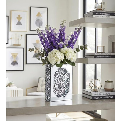 Silver Book Shaped Flower Vase Diamond 20x15x6.5Cm