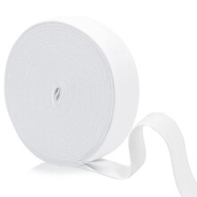 Rull med hvite flate strikker 0,98 x 393,7 tommer syelastisk strekkbånd