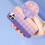 Capa para celular com brinquedo sensorial de bolhas, 3D, em silicone macio com cores do arco-íris. 3