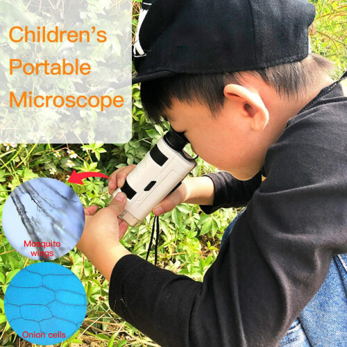 Kid-friendly Pocket Microscope Educational Science Gray Microscope With Up To 2