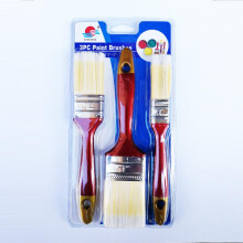 (5pcs) Nylon Paint Brush Set 3PCS, Dark Red Plastic Handle Paintbrushes, Household Dusting Cleaning Brushes for Wall Furniture
