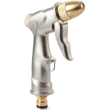 Garden Hose Spray Gun with Full Brass Nozzle 100% Heavy Duty Metal Water Gun Sprinkler High Pressure Water Hose Pipe Spray Gunzinc Alloy Metal Hand Wa