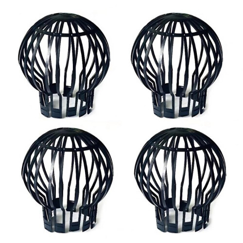 (4pcs) Black Plastic Eave Net Drain Strainer, Round Drain Filter Cover, Anti-Clogging Sink Drain Protector for Kitchen Bathroom 1