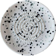 (White) Ceramic Garlic Grater Plate, Manual Ginger Grinder & Garlic Mincer