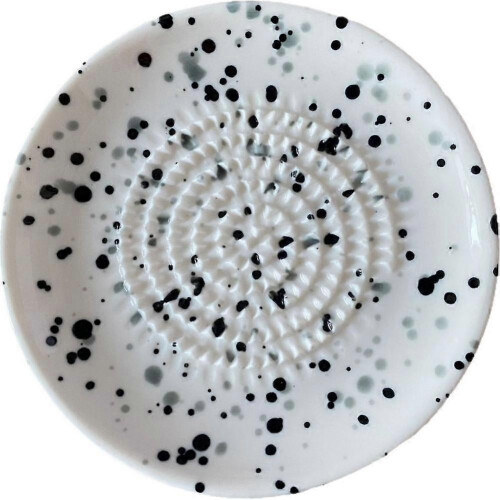 (White) Ceramic Garlic Grater Plate, Manual Ginger Grinder & Garlic Mincer