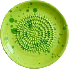 (Green) Ceramic Garlic Grater Plate, Manual Ginger Grinder & Garlic Mincer