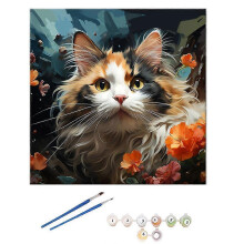 (20*20 cm, A) Blumengarten Katze DIY Digitales Ölgemälde 2025 Neu DIY Ausfüll W3T5
