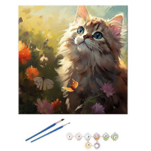 (20*20 cm, D) Blumengarten Katze DIY Digitales Ölgemälde 2025 Neu DIY Ausfüll W3T5