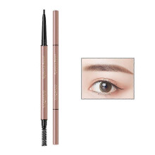 (light brown) Eyebrow Pencil Retractable Slant Tip with Brush Double-end Waterproof