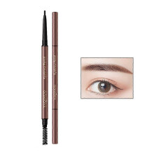(dark brown) Eyebrow Pencil Retractable Slant Tip with Brush Double-end Waterproof