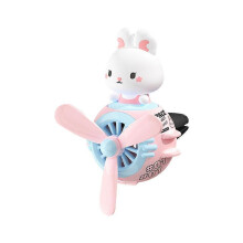 (One size, Light blue rabbit) Cute Cartoon Car Air Freshener, Vent Mount Car Perfume
