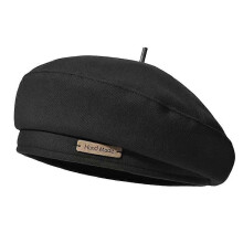 (One size, Black) Beret Women's Autumn/Winter Japanese Retro Versatile Hat O0I0
