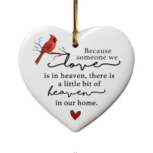 (1pcs, C) A Robin In The Garden Ceramic Heart, Sympathy gift, Ornament Bereavement R7Q8