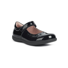 (, ) Geox Naimara Leather Girl's Black Patent Shoes