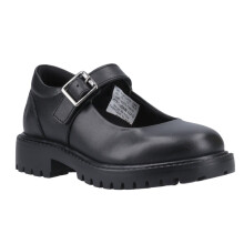 (, ) Hush Puppies Aurora Junior Leather Girl's Black Shoes