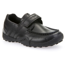 (, ) Geox J W.Snake Moc B Leather Boy's Black Moccasins Shoes