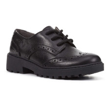 (, ) Geox J Casey G. N Leather Girl's Black Lace-Up Shoes