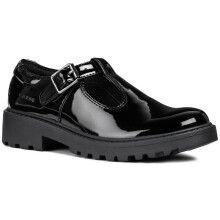 (, ) Geox J Casey G. E Leather Girl's Black Patent Shoes