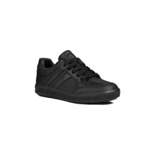 (, ) Geox J Arzach B. D Leather Boy's Black Trainers