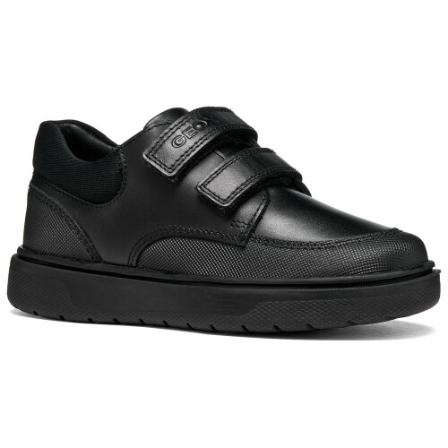 Geox (, ) Geox J Riddock Leather Boy's Black Shoes