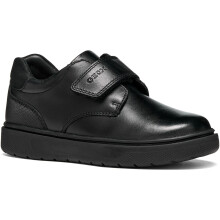 (, ) Geox J Riddock Leather Boy's Black Shoes