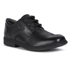 (, ) Geox Jr Federico Leather Boy's Black Lace-Up Shoes