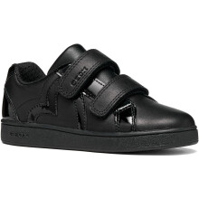 (, ) Geox J Eclyper Leather Girl's Black Trainers