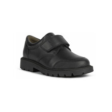 (, ) Geox Shaylax Leather Boy's Black Shoes