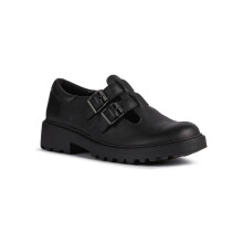 (, ) Geox Casey Leather Girl's Black Shoes
