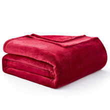 EHEYCIGA Single Fleece Throw Blanket for Sofa 130x165cm, Red | Soft Fluffy Blanket for Bed, Warm Large Throws for Adults, Fit All Season